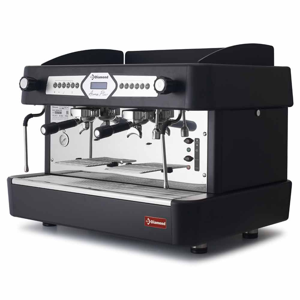 Sort Espressomaskine Grupper Automatisk Med Display - Diamond Kaffebord