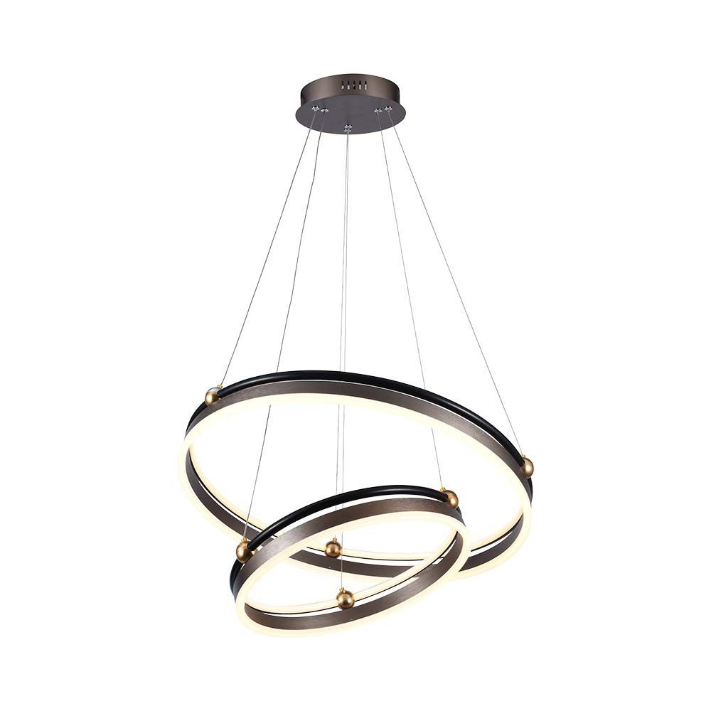 50w Led Hængelampe Dobbeltring 3000k Kaffe Hus Kulør : Varm - V-tac Kaffebord  - 3800170210530