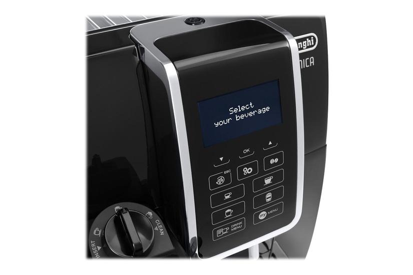 Sort Longhi Dinamica Ecam 350 Automatisk Kaffemaskine Med Mælkeskummer Bar - Delonghi Kaffebord